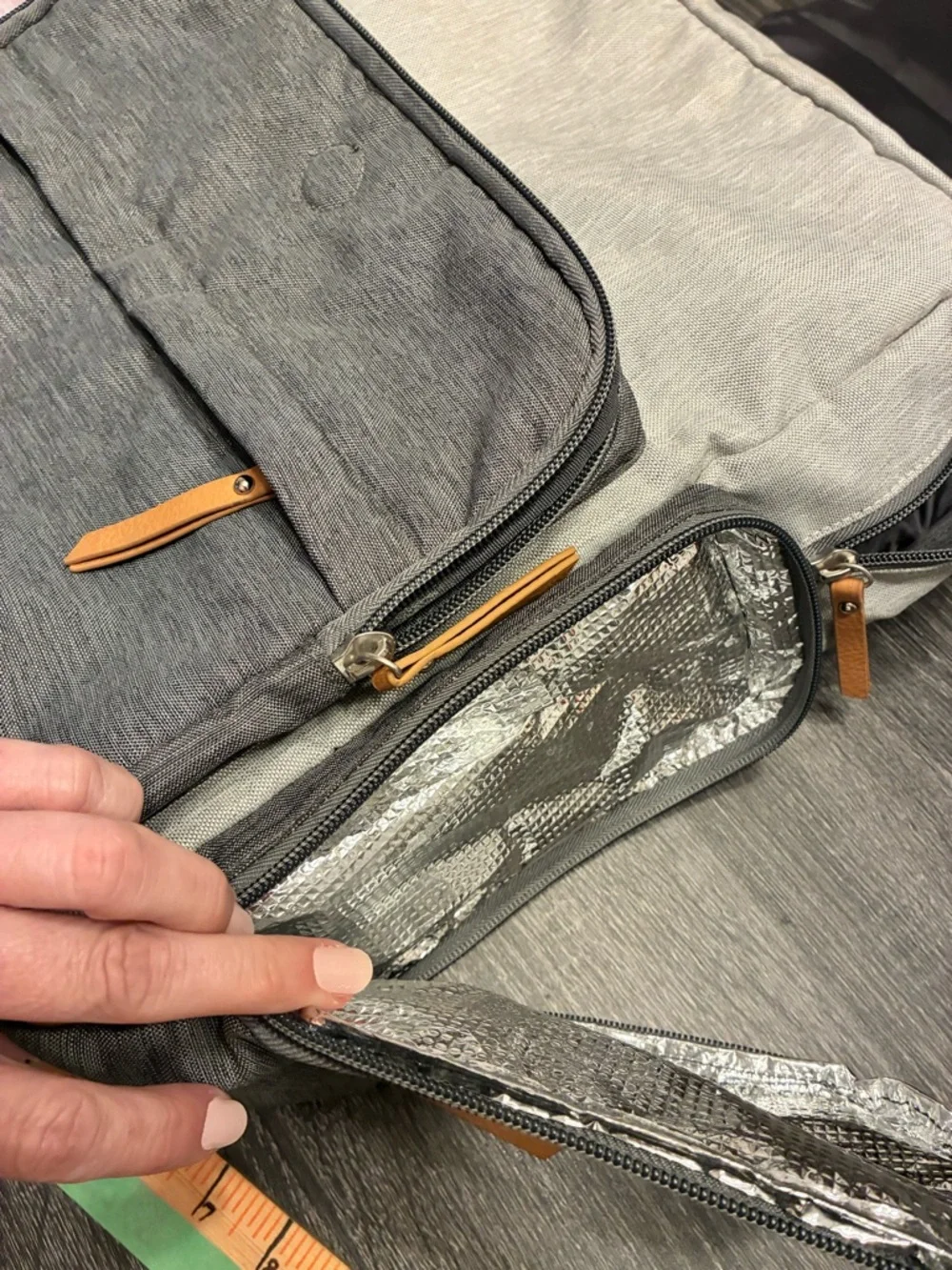 🍼 iPack Baby Diaper Bag Backpack Gray Insulated Pockets